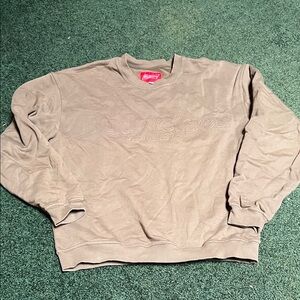 Budweiser Army Green Crewneck Sweatshirt with Embossed Logo